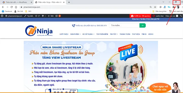 Chọn biểu tượng thu nhỏ màn hình trên máy tính