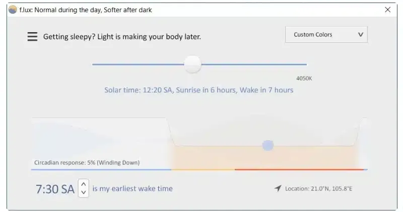 Màn hình cài đặt cho phép người dùng tinh chỉnh chi tiết độ sáng, độ tương phản và các yếu tố hiển thị khác của máy tính