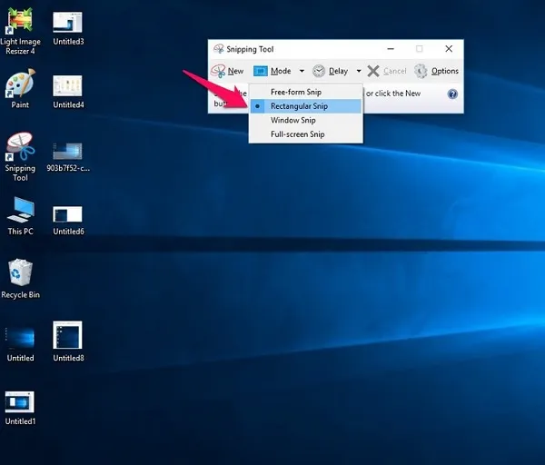 Sử dụng tổ hợp phím Windows + S để mở thanh tìm kiếm và nhập Snipping Tool
