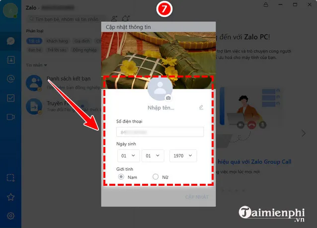 dang ky tai khoan Zalo pc