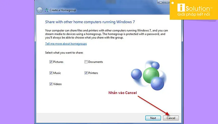 Nút Cancel sau khi chuyển đổi mạng