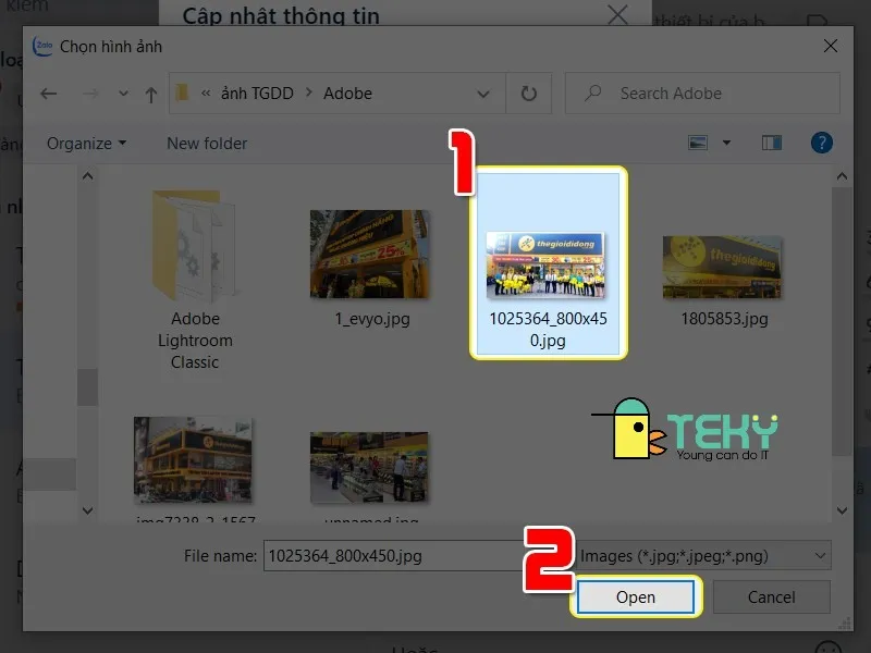 Chọn ảnh đại diện mới từ máy tính của bạn