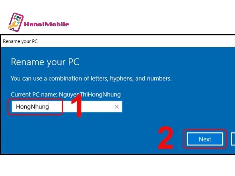 Cách đổi tên máy tính bằng Windows Settings