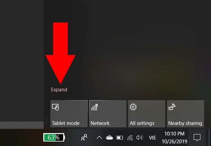 2tăng Độ Sáng Màn Hình Bằng Thanh Trượt Action Center