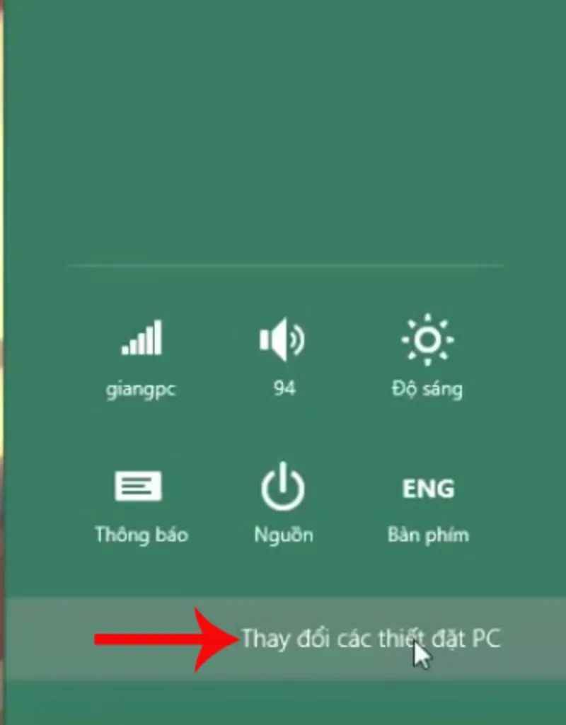 Nhấn tổ hợp phím Windows + W và chọn Settings