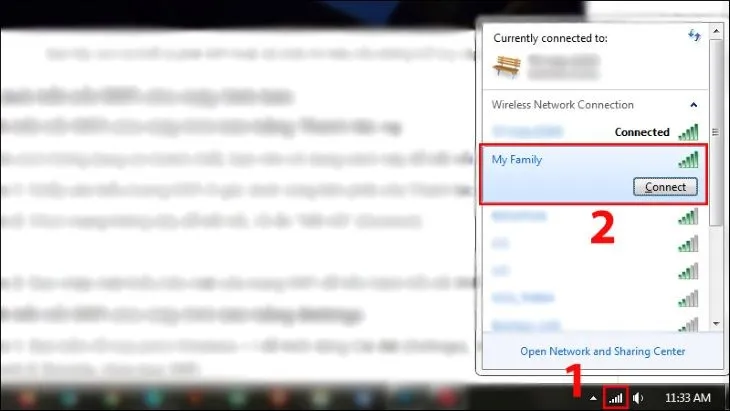 Cách kết nối WiFi bằng thanh tác vụ