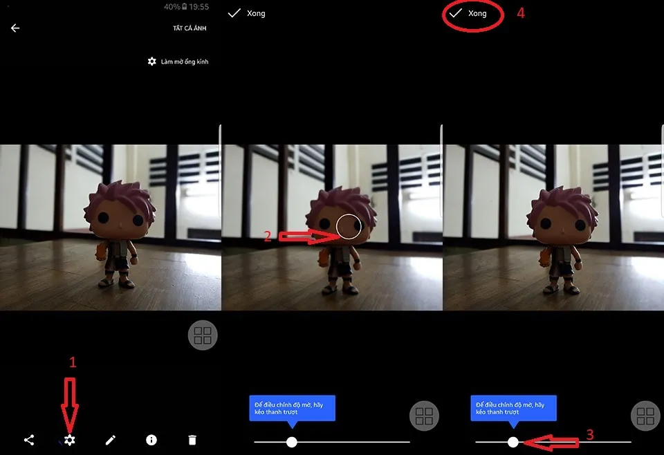 Chỉnh sửa độ mờ ảnh sau khi chụp