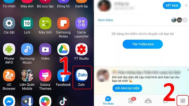 Ảnh chụp màn hình giao diện Zalo trên điện thoại, chọn mục "Cá nhân"
