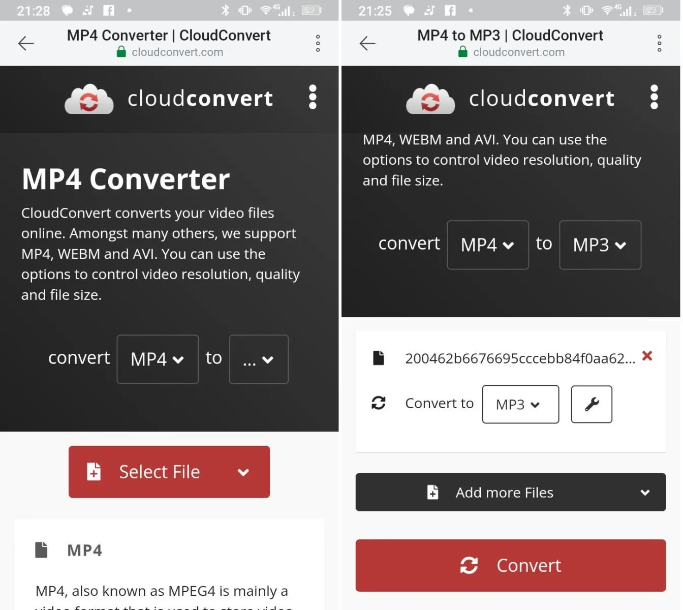 Giao diện Cloudconvert