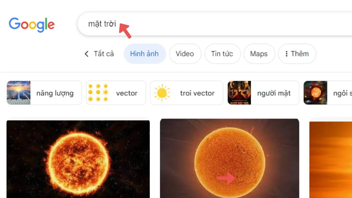 Quy trình tìm kiếm hình ảnh và cách lưu ảnh trên máy tính từ Google Image bước 1