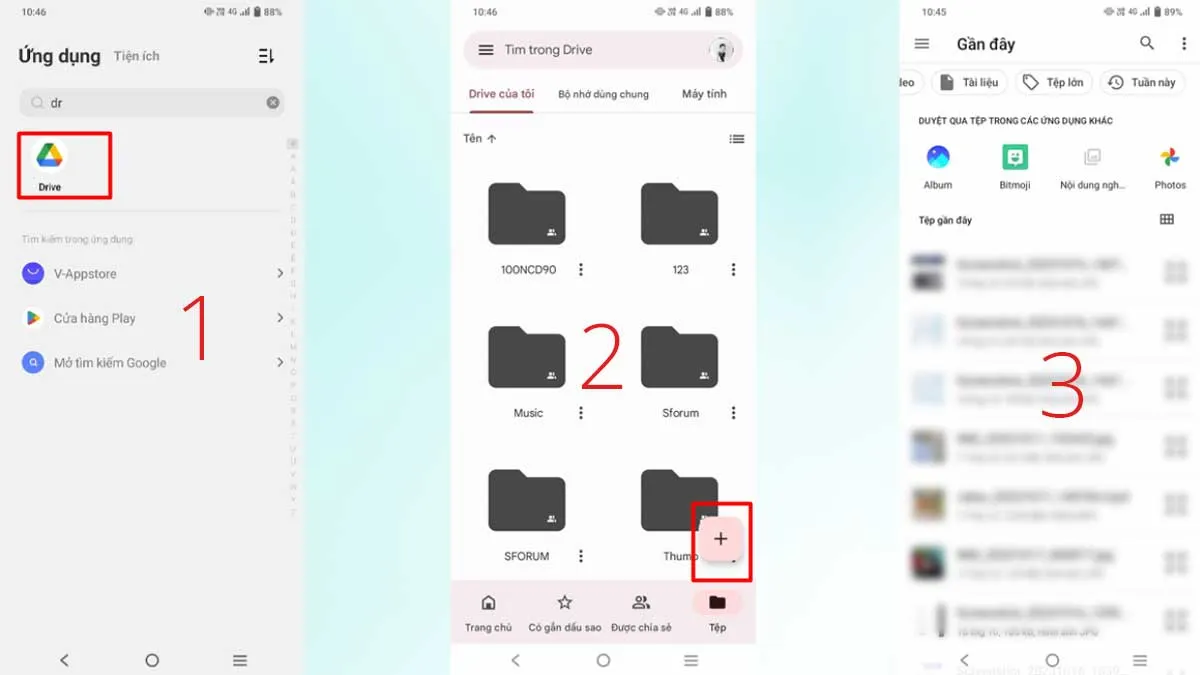 Cách tải ảnh lên Drive bằng điện thoại Android