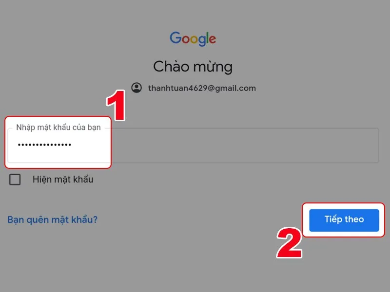 Nhập email của bạn