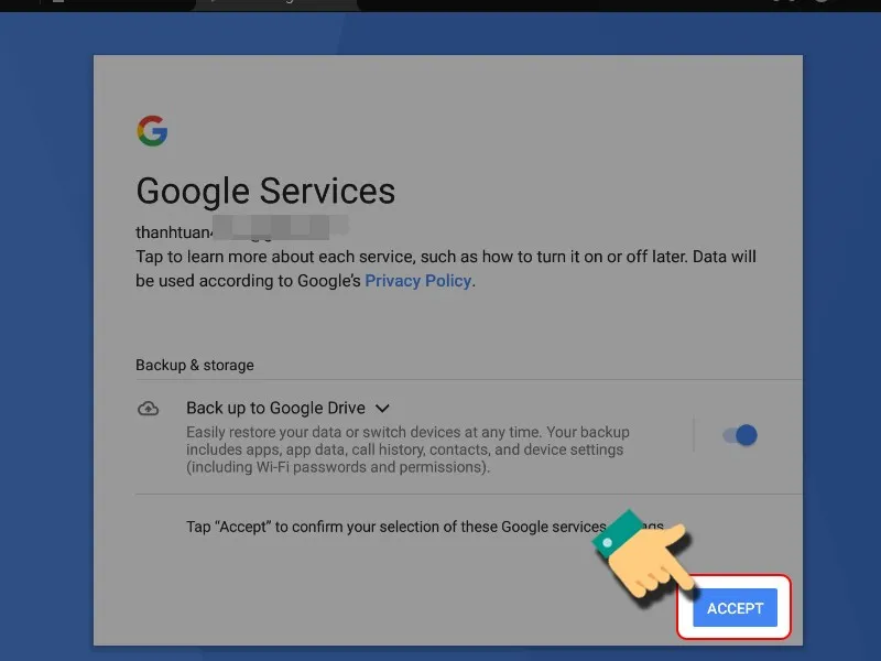 Chọn Tôi đồng ý