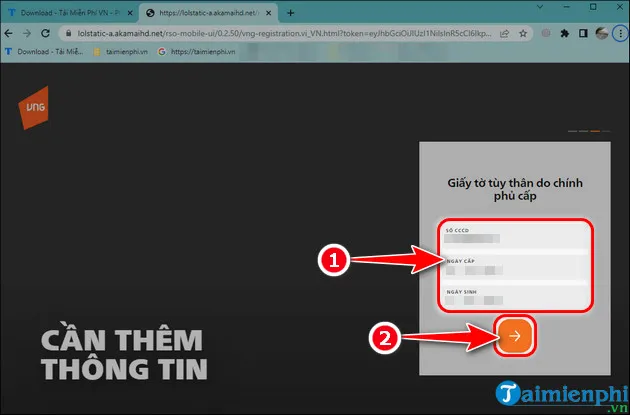 Cập nhật thông tin định danh (CCCD, Ngày Cấp, Ngày Sinh).