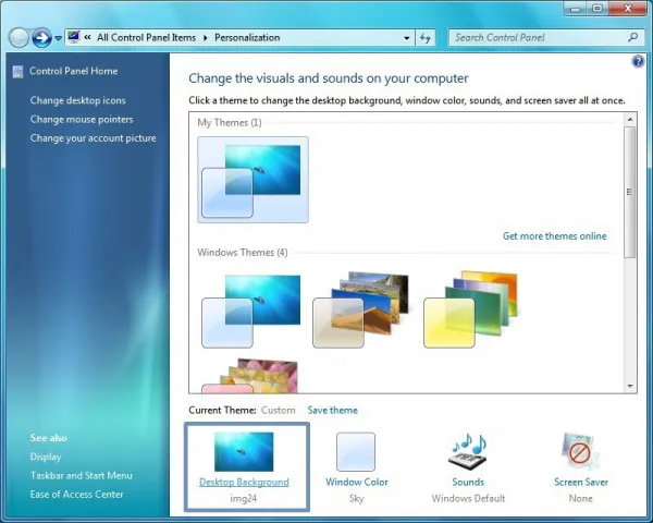 Cách thay đổi hình nền máy tính win 7 2