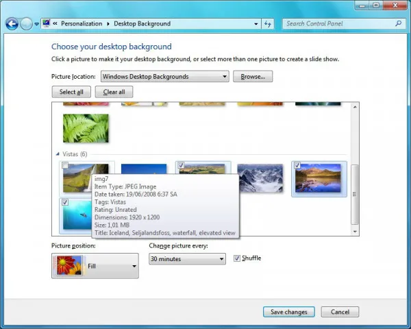 Cách thay đổi hình nền máy tính win 7 3
