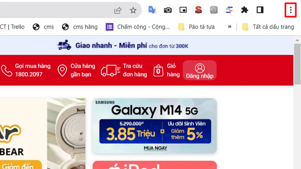 Cách xóa lịch sử trên máy tính trên Google Chrome, bước 1
