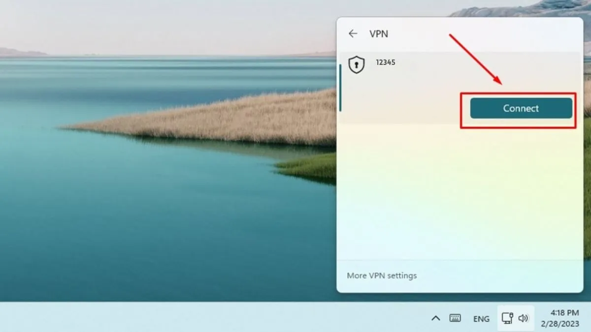 Bạn nhấn nút Connectđể thiết lập kết nối đến máy chủ VPN