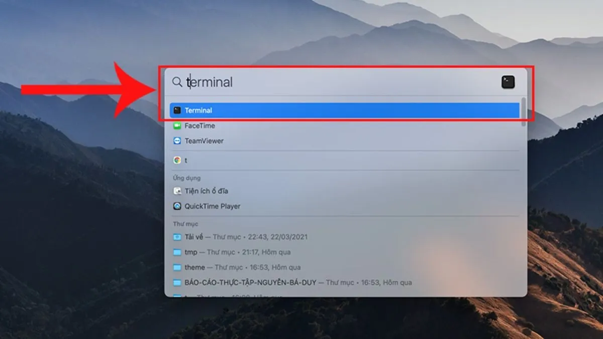 Bạn mở Terminal trên MacOS