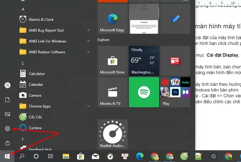 Cài đặt độ sáng màn hình PC trong giao diện cài đặt hệ thống của Windows, nơi có thể tùy chỉnh các chế độ ánh sáng và màu sắc