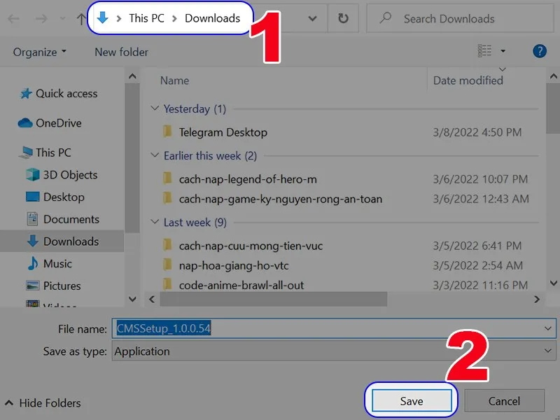 Chọn thư mục lưu file cài đặt Yoosee trên máy tính