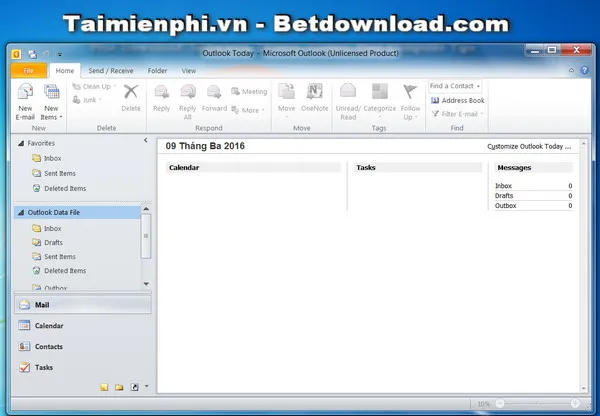 Giao diện Outlook 2010