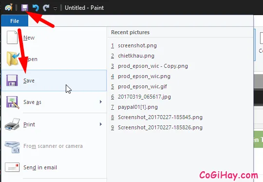lưu ảnh chụp màn hình