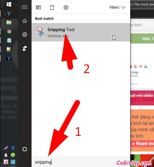 cách mở chụp màn hình snipping tool