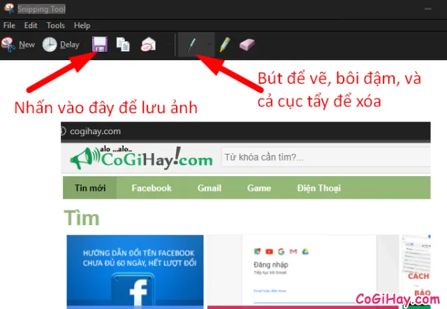 cách lưu ảnh chụp từ snipping tool
