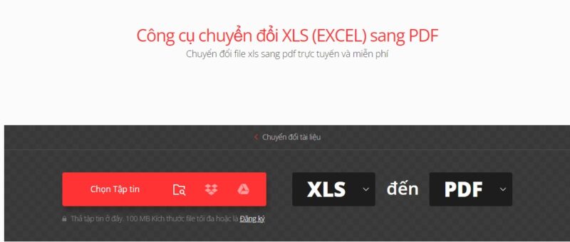 Convertio hỗ trợ chuyển đổi Excel sang PDF và nhiều định dạng khác