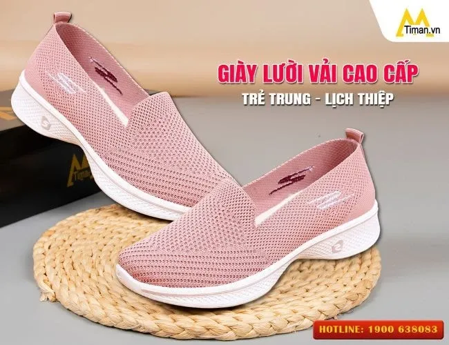 Giày lười vải nữ HT07 cao cấp Timan