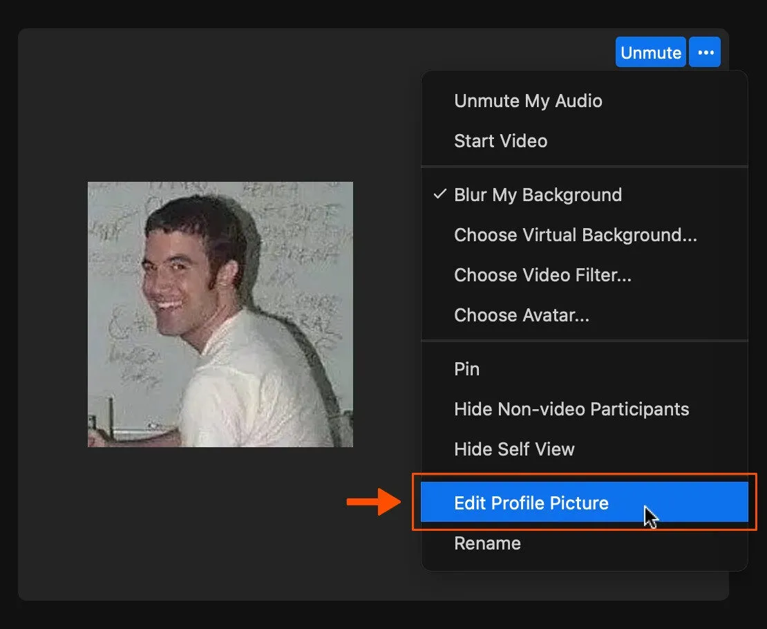 Chỉnh sửa ảnh đại diện ngay trong cuộc họp Zoom