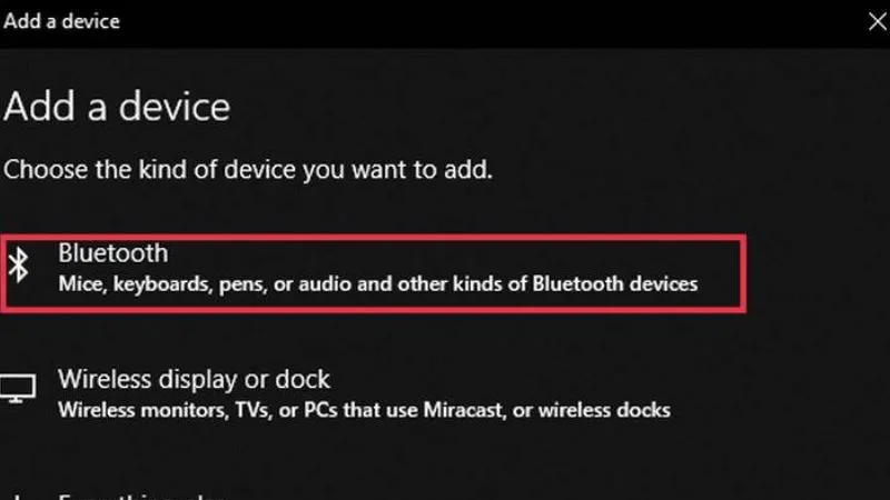 Chọn Add Bluetooth and other devices trên Win 10