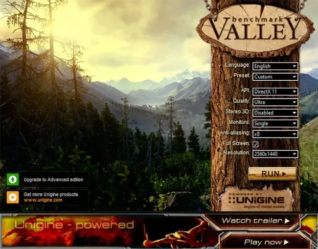 Thiết lập Unigine