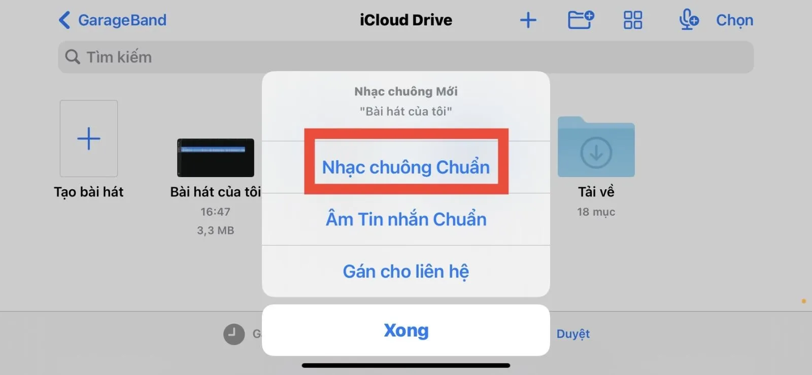 Xác nhận nhạc chuông mới