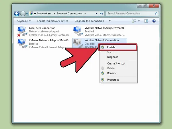 Máy tính không vào được mạng do card mạng bị Disable