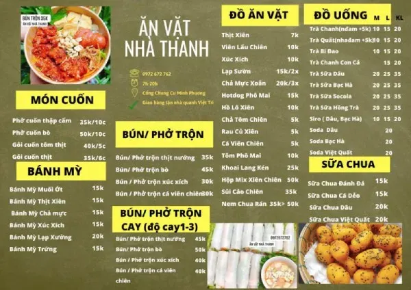 Các kiểu menu quán ăn vặt phổ biến dạng gấp hoặc cuốn theo yêu cầu