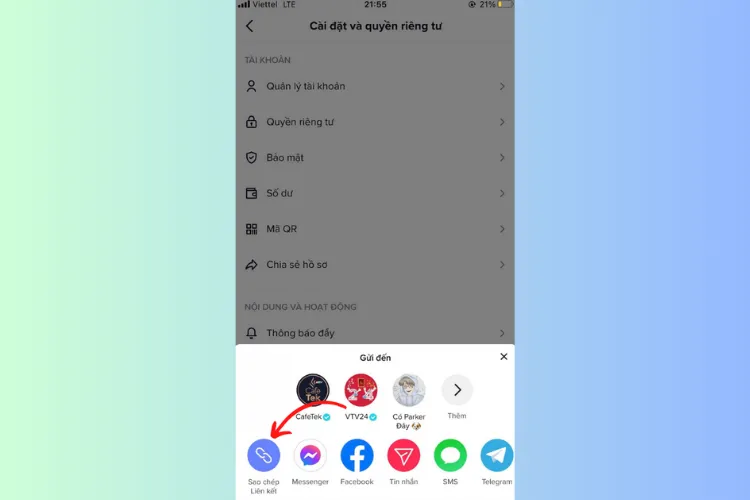 Thông báo đã sao chép hồ sơ thành công