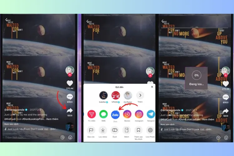 Chia sẻ liên kết TikTok trực tiếp lên các mạng xã hội khác