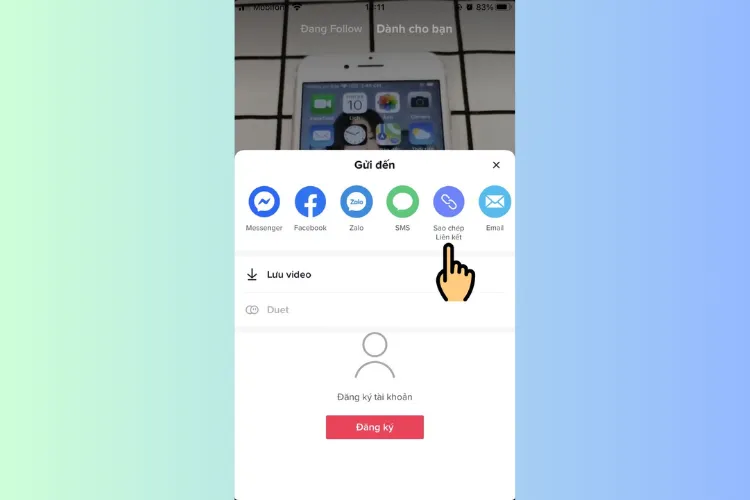 Cách sao chép liên kết TikTok