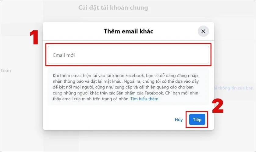 Nhập mã xác nhận và chọn Gửi để hoàn tất thêm email mới.