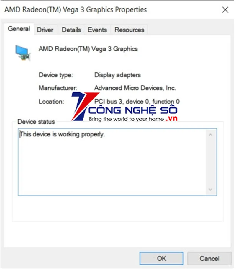 Nhấp chuột phải vào tên thiết bị và chọn Properties