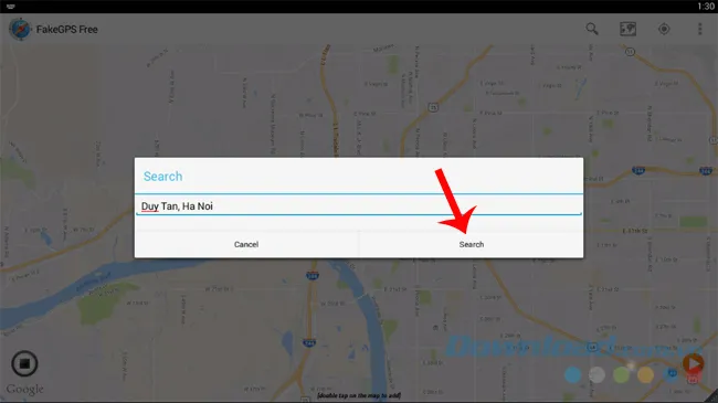 Tìm kiếm bản đồ khu vực muốn chơi