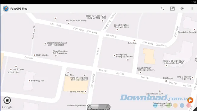 Dùng biểu tượng dấu công để phóng to bản đồ