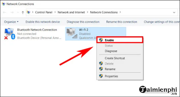 Kích hoạt lại adapter bị Disable