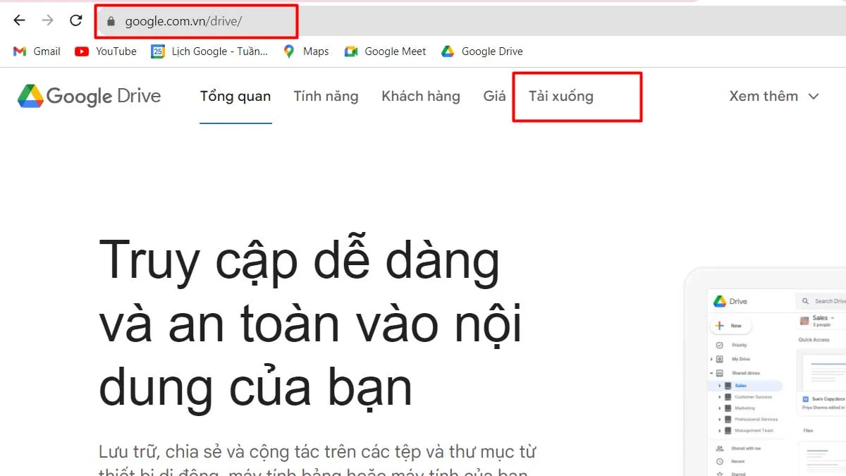 tải google drive