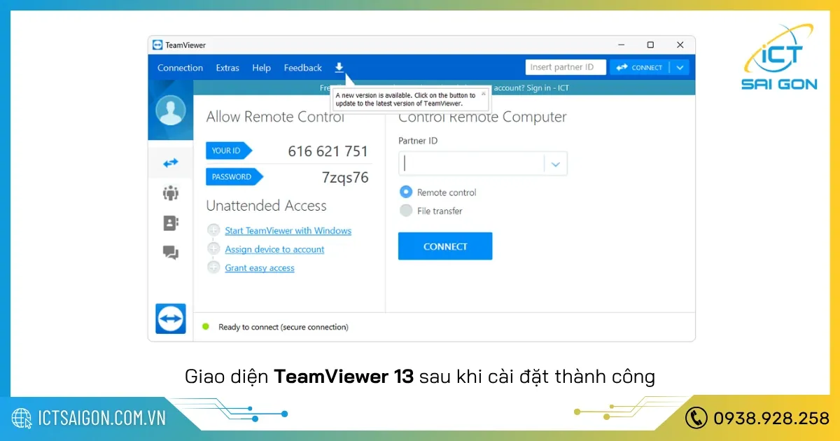Giao diện chờ quá trình cài đặt TeamViewer hoàn tất