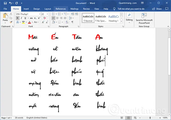 Viết câu đối tết trên Word