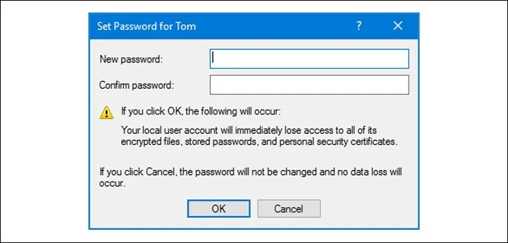 Bạn nhập mật khẩu 2 lần rồi nhấn OK