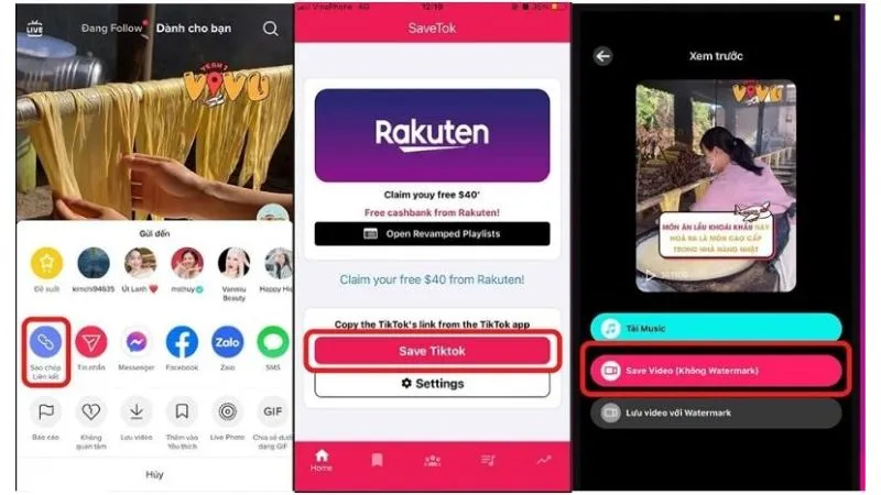 Giao diện SaveTok giúp tải video TikTok không logo